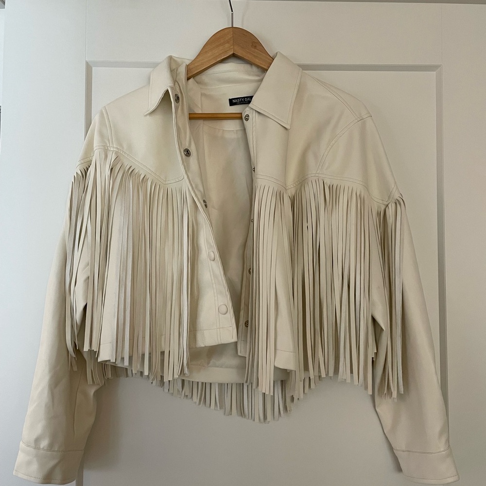 Nasty Gal White Leather Jacket